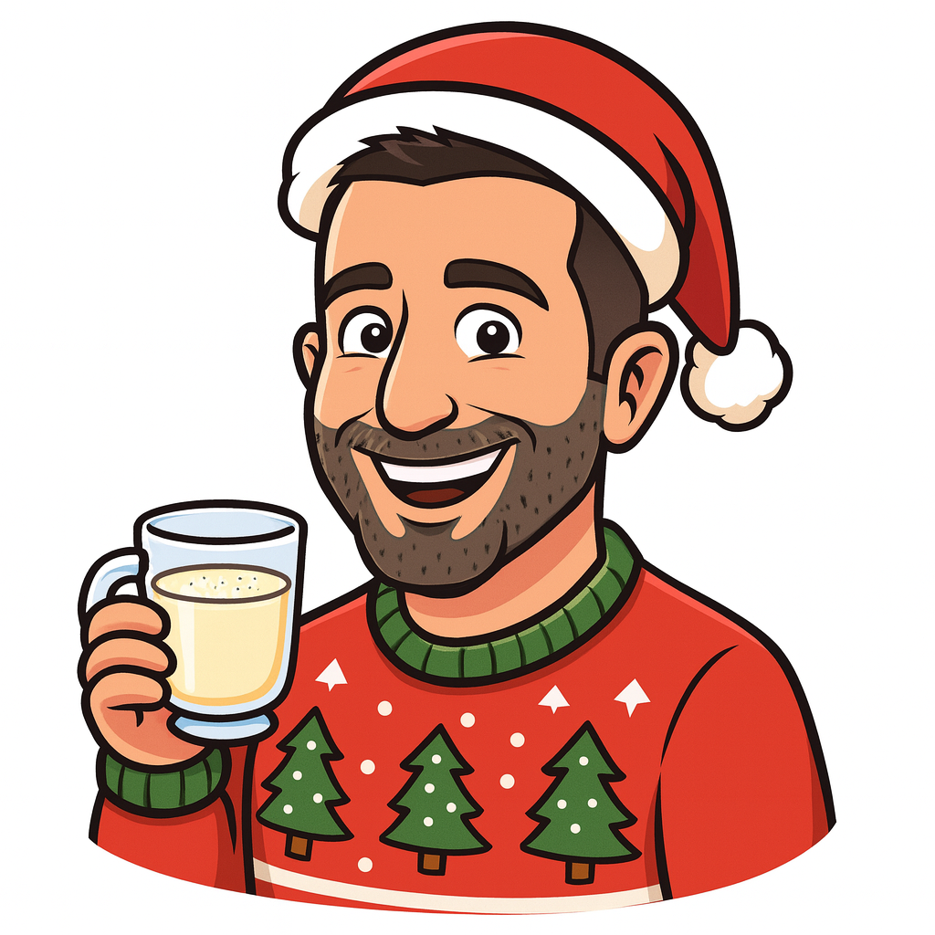 Festive Ed with eggnog